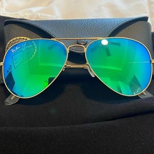 Ray Ban Aviator Flash Lenses (flash + gold)